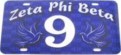 View Buying Options For The Zeta Phi Beta Printed Line #9 License Plate