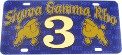 View Buying Options For The Sigma Gamma Rho Printed Line #3 License Plate