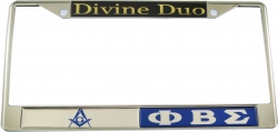 View Buying Options For The Mason + Phi Beta Sigma Split Divine Duo License Plate Frame