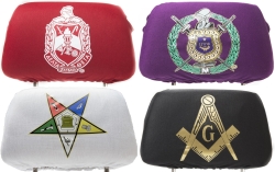 View Buying Options For The Greek Or Masonic Car Seat Headrest Cover Set