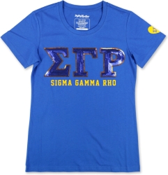 View Buying Options For The Big Boy Sigma Gamma Rho Divine 9 Sequin Patch Ladies Tee