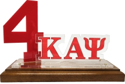 View Buying Options For The Kappa Alpha Psi Acrylic Desktop Line #4 With Wooden Base