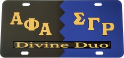 View Buying Options For The Alpha Phi Alpha + Sigma Gamma Rho Split Divine Duo License Plate