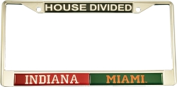 View Buying Options For The Indiana + Miami House Divided Split License Plate Frame