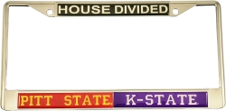 View Buying Options For The Pittsburg State (KS) + Kansas State House Divided Split License Plate Frame