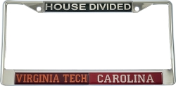 View Buying Options For The Virginia Tech + South Carolina House Divided Split License Plate Frame