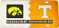 View Buying Options For The Iowa + Tennessee House Divided Split License Plate Tag