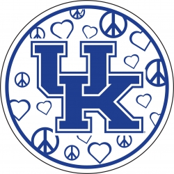 View Buying Options For The University of Kentucky Peace & Love UK Logo Circle Magnet