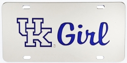 View Buying Options For The University of Kentucky Girl Laser Cut Inlaid UK Logo Mirror Car Tag