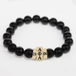 View Buying Options For The Alpha Phi Alpha Natural Stone Bead Bracelet
