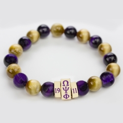 View Buying Options For The Omega Psi Phi Natural Stone Bead Bracelet