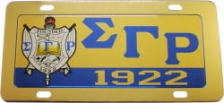 View Buying Options For The Sigma Gamma Rho Domed Crest Mirror Car Tag License Plate