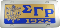 View Buying Options For The Sigma Gamma Rho Domed Crest Mirror Car Tag License Plate