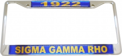View Buying Options For The Sigma Gamma Rho Domed Founder License Plate Frame