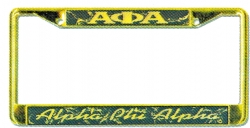 View Buying Options For The Alpha Phi Alpha Domed Script License Plate Frame