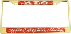 View Buying Options For The Delta Sigma Theta Domed Script License Plate Frame