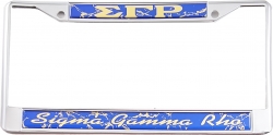View Buying Options For The Sigma Gamma Rho Domed Script License Plate Frame