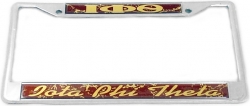 View Buying Options For The Iota Phi Theta Domed Script License Plate Frame