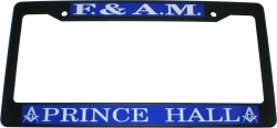 View Buying Options For The Prince Hall Mason F.& A.M. Text Decal Plastic License Plate Frame