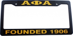 View Buying Options For The Alpha Phi Alpha Founded 1906 Text Decal Plastic License Plate Frame