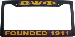 View Buying Options For The Omega Psi Phi Founded 1911 Text Decal Plastic License Plate Frame