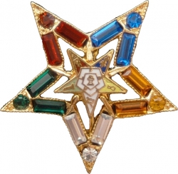 View Buying Options For The Eastern Star Symbol Jeweled Cut-Out Lapel Pin