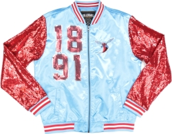 View Buying Options For The Big Boy Delaware State Hornets S4 Womens Sequins Satin Jacket
