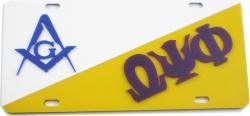 View Buying Options For The Mason + Omega Psi Phi Split License Plate