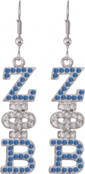 View Buying Options For The Zeta Phi Beta Drop Letter Crystal Ladies Earrings