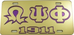 View Buying Options For The Omega Psi Phi 1911 Lightning Q Outline Mirror License Plate