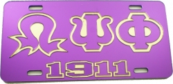 View Buying Options For The Omega Psi Phi 1911 Lightning Q Outline Mirror License Plate