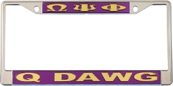 View Buying Options For The Omega Psi Phi Q Dawg License Plate Frame