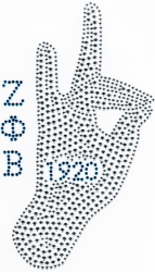 View Buying Options For The Zeta Phi Beta Hand Sign Rhinestud Heat Transfer