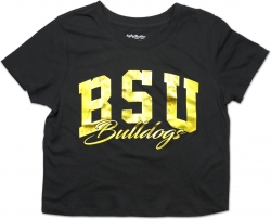 View Buying Options For The Big Boy Bowie State Bulldogs Foil Cropped Ladies Tee
