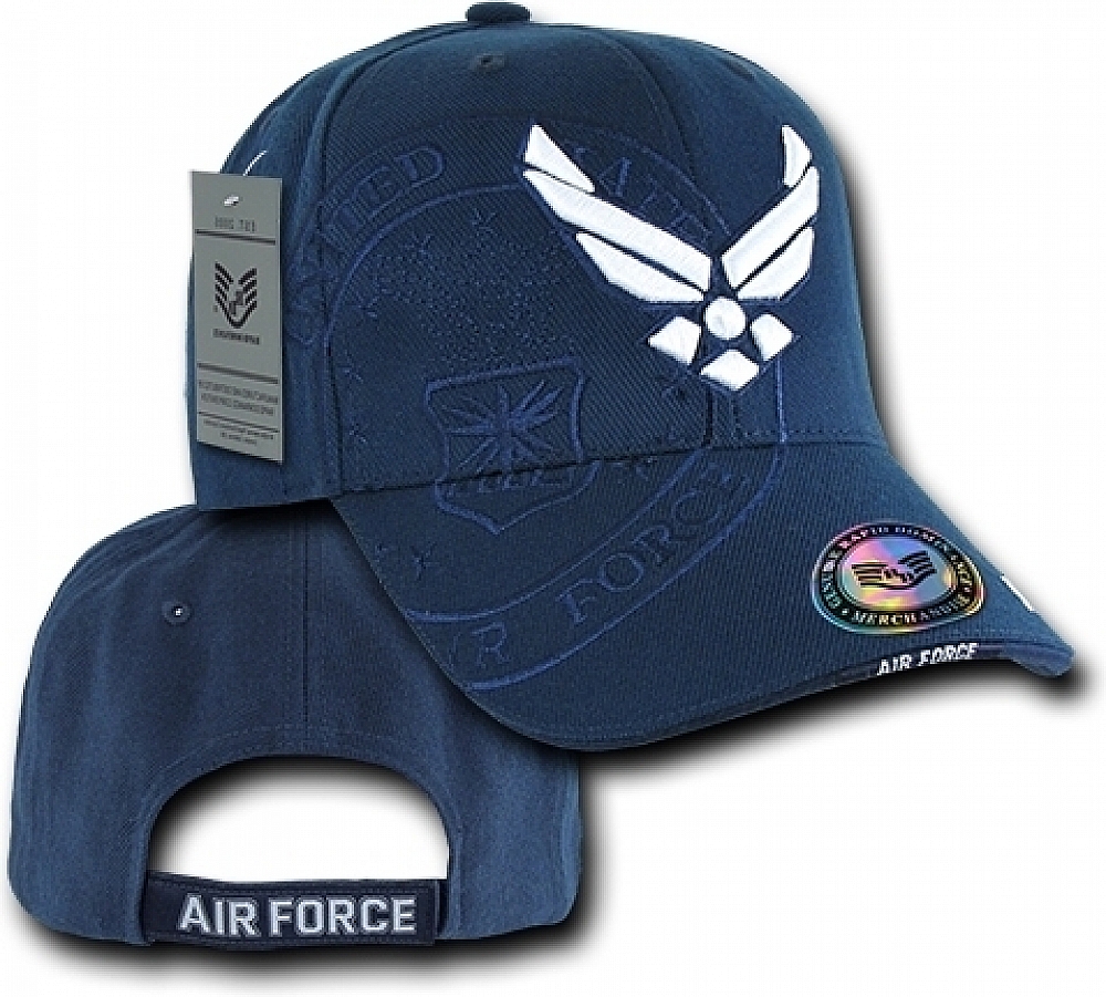 RapDom Air Force Hap Wings Shadow Mens Cap Navy Blue - Adjustable