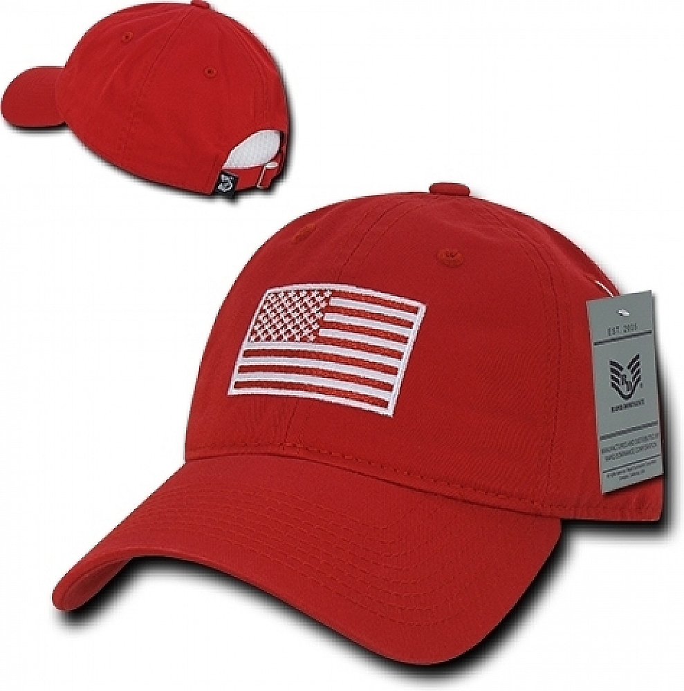 RapDom Tonal US Flag Graphic Relaxed Mens Cap