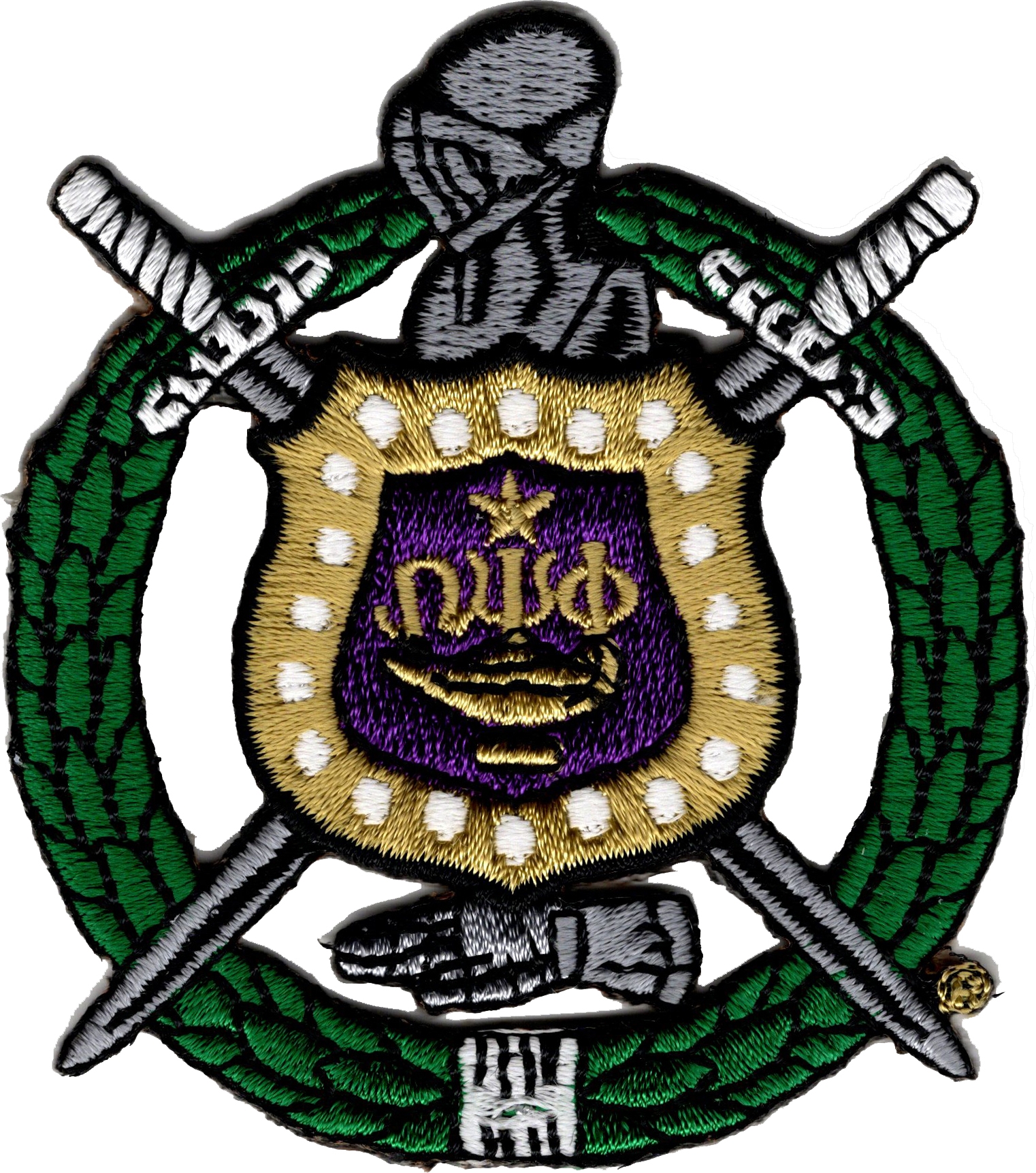 Omega Psi Phi Escutcheon Shield Wreath Emblem Iron-On Patch