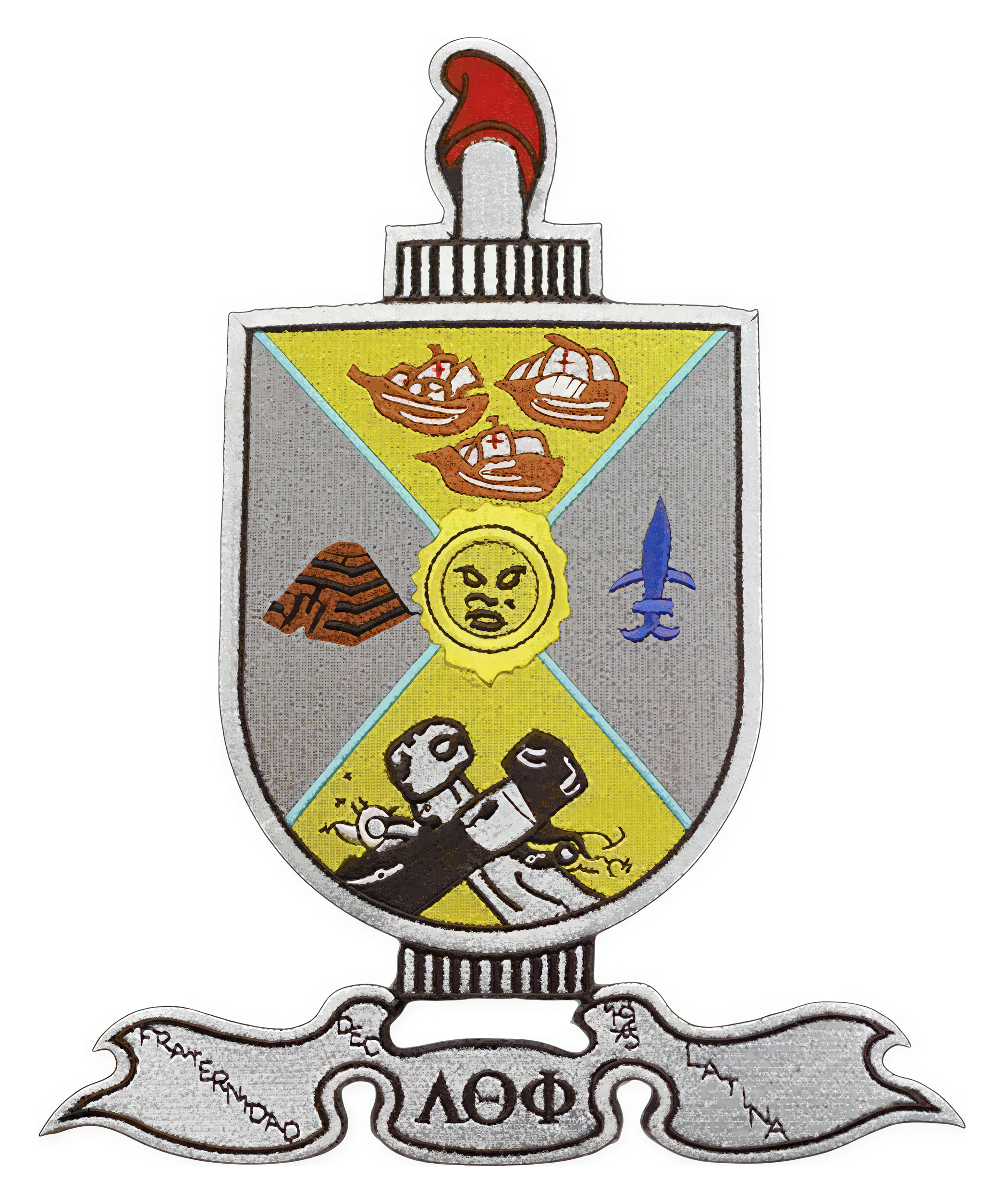 Lambda Theta Phi Shield Iron-On Patch [White - 10