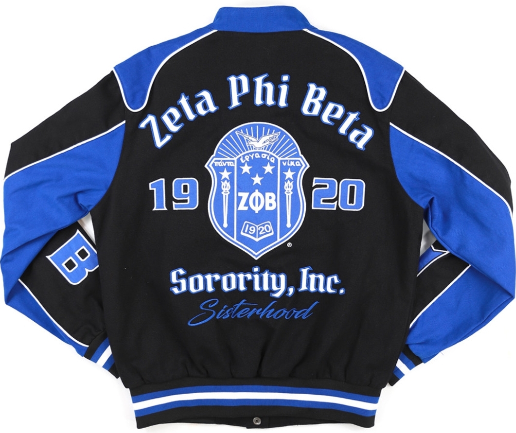 Big Boy Zeta Phi Beta Divine 9 S12 Racing Twill Jacket - Picture 12 of 19