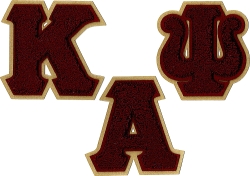 View Product Detials For The Kappa Alpha Psi Chenille Letter Sew-On Patch Set