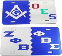 View Product Detials For The Mason + Sigma Gamma Rho Split Mirror License Plate