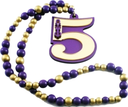 View Buying Options For The Omega Psi Phi Wood Color Bead Tiki Line #5 Medallion