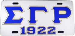 View Buying Options For The Sigma Gamma Rho 1922 Outline Mirror License Plate
