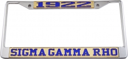 View Buying Options For The Sigma Gamma Rho 1922 License Plate Frame