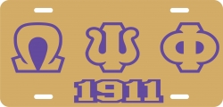 View Buying Options For The Omega Psi Phi 1911 Outline Mirror License Plate