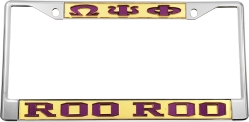 View Buying Options For The Omega Psi Phi Roo Roo License Plate Frame