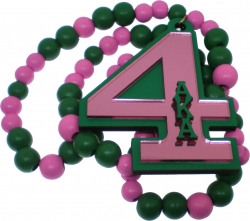 View Buying Options For The Alpha Kappa Alpha Line #4 Mirror Wood Color Bead Tiki Necklace