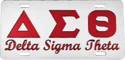 View Buying Options For The Delta Sigma Theta Script Mirror License Plate