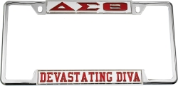 View Buying Options For The Delta Sigma Theta Devastating Diva License Plate Frame