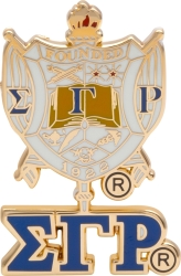 View Buying Options For The Sigma Gamma Rho 3D Crest Lapel Pin With Letters